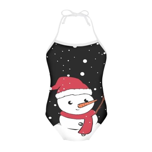 Image of Girls Christmas Halter Modest One Piece Swimsuit Hawaiian Summer Beach Swimwear 3-10 Years
