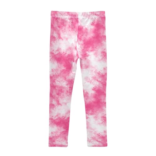 Boccsty Light Pink Tie Dye White Girls Leggings Kids Yoga Pants Dance Active Tights 4T2