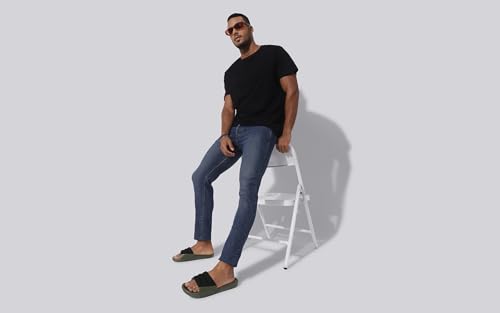 Image of Neeman's Squooshy Slides for Men | Cushioned & Comfortable Flip Flops for Men | Everyday Comfort, Flexible and Breathable | White /Red UK12