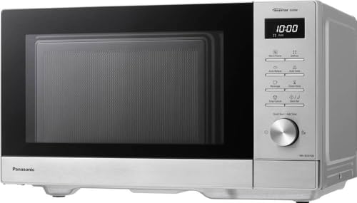 Panasonic Microondas NN-SD37QSEPG Solo, 29 L, 1000 W, descongelación automática, 11 programas automáticos, temporizador, plata y acero inoxidable