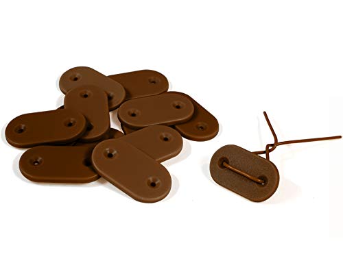 Simon & Co -Lot de 26- Fixation pour canisse et Brise-Vue - Couleur Marron - avec fil résistant - en Bonus une petite étiquette en bamboo pour étiqueter vos plantes ! Cover