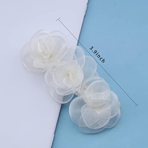 Iaceble Boho Lace Flower Hairpin Barrette White Flower Hair Clips Retro Flower Hair Barrette Wedding Bridal Hair Pins Accessory For Women And Girl Headdress #TOP4