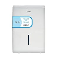Igenix IG9851 50L/Day Large Dehumidifier for Mould Removal & Drying Clothes, Removes 50 Litres Moisture, Damp, Mould in Home, Kitchen, Bedroom, Caravan, Office, Garage or Bathroom