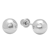 14k White Gold Ball 4mm Stud Earrings with Screw Backings