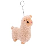 Kisangel Plush Alpaca Keychain Pendant, Cute Cartoon Alpaca Doll Key Ring for Bags Backpacks Charm Hanging Decoration