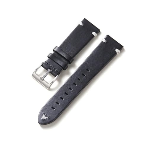 Bracelet de montre en cuir interchangeable 22mm fait main pour homme