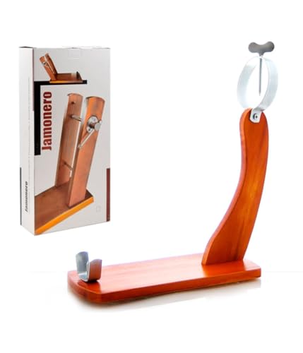 TradeShopTraesio - PORTAPROSCIUTTO Gondola CILIEGIO Legno FINE Porta Sostegno PROSCIUTTO Gourmet