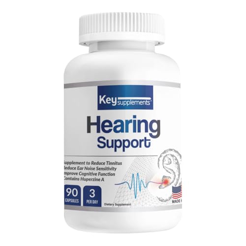 Key Supplements Hearing Support 90 Capsules, Tinnitus Relief for Ringing