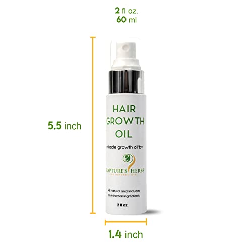 Rapture’s Herbs Natural Hair Growth Oil With Biotin | Vitamin D | Organic Castor Oil | Fenugreek And Onion Oil With Easy To Use Spray Nozzle | Hair Oil For Dry Damaged Hair And Growth 2 Oz (60 Ml) #TOP2