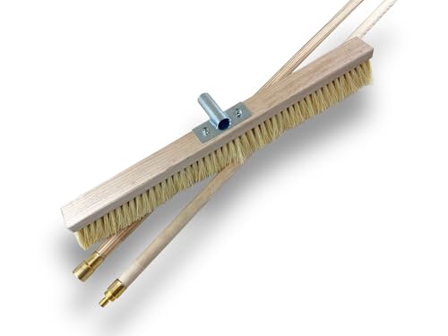 Balais à Four Tampico 60 cm | avec Manche Bois 2,6 m | Fibre Tampico Naturelle | Sortie 65 mm | Idéal Four à Bois, Pizzeria et Boulangerie | Haute...