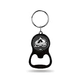 Rico Industries NHL Hockey Colorado Avalanche Carbon Fiber Metal Keychain - Beverage Bottle Opener With Key Ring - Pocket Size