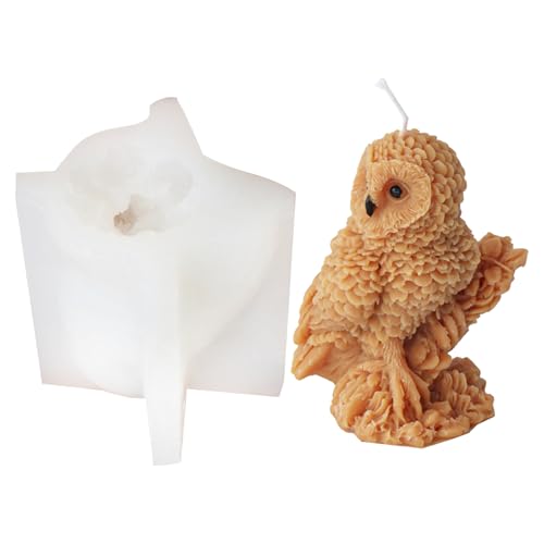 Ldabrye Molde de silicona resistente para velas de búho, fácil de usar, molde de silicona para hacer tartas y chocolates
