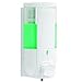 BAKAJI Dispenser Dosatore Sapone Liquido da Parete Muro Bagno in ABS con Corpo Trasparente Portasapone capacità 400 ml Pulsante Erogatore Manuale Colore Bianco