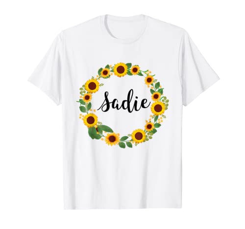 Sadie - Corona de girasol, flores con nombre personalizado Camiseta