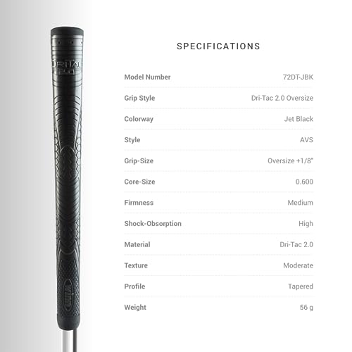 Winn Dri-Tac 2.0 Golf Grips – Non-Slip All-Weather