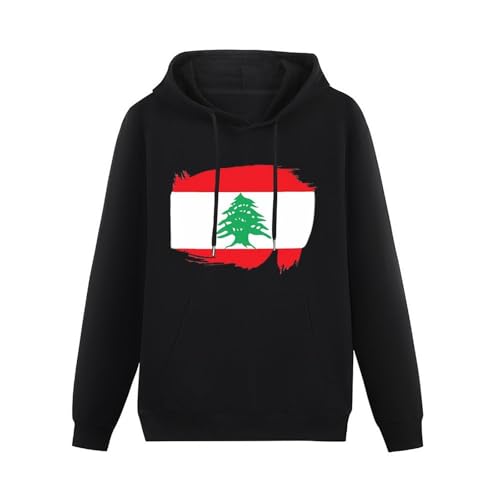 Lebanon Flag Unisex Casual Hoodies Long Sleeve Lightweight Pullover Tops Loose Sweatshirt with Pocket3