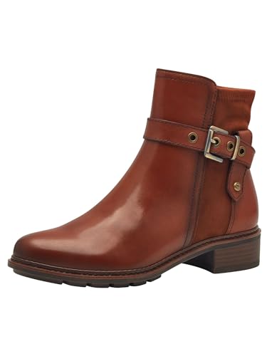 Tamaris Damen Stiefelette Blockabsatz bequem; COGNAC, EU 37 – Ansicht 1