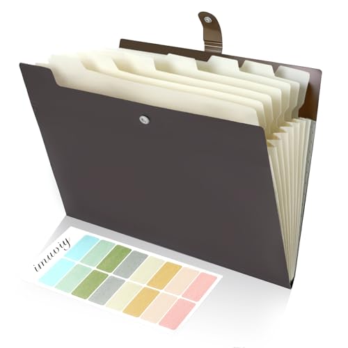 Expanding Organizer File Folder, Letter Size Expandable 8 Pockets Expanding Organizer Accordion File Folders with Labels A4 Paper Document Organizer for Home School Office Supplies