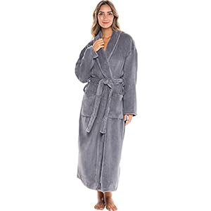 Alexander Del Rossa Women’s Warm Fleece Winter Robe, Long Plush Bathrobe