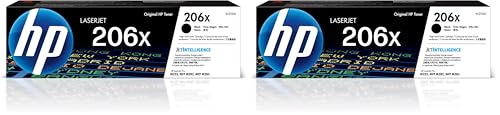 Image of HP 206X Black Toner Cartridge | Works with Color LaserJet Pro M255,MFP M282,M283 Series | W2110X,(Pack of 2)