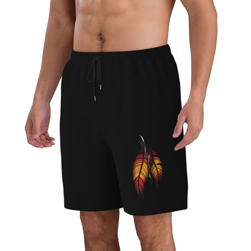 Native American Feather Mens Swim Trunks Quick Dry Board Shorts 7" - Hawaii Beach Swimwear4