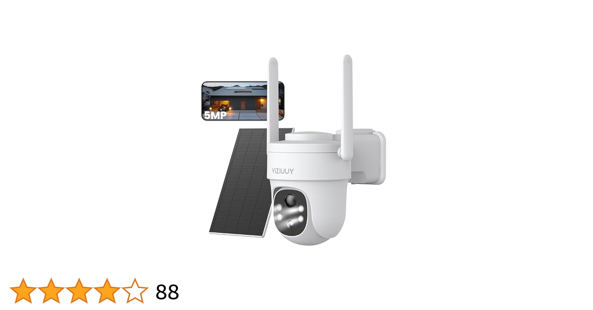 VIZIUUY 防犯カメラ 屋外ソーラー 500万画素 Alexa対応 Amazon.co.jp: VIZIUUY 防犯カメラ 屋外ソーラー 500万画素 4灯