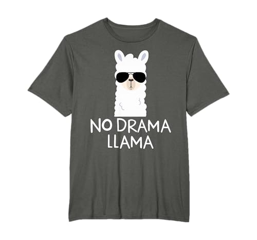 No Drama Llama Alpaca con gafas de sol Llama Lovers Regalo Camiseta