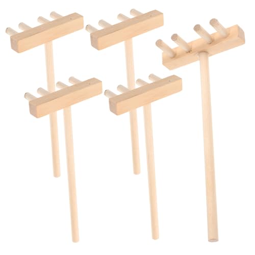 WEKAMOS 5piezas Rastrillo De Bambú De Juguete para Alisar Mini Rastrillo De Juguete para Microdecoración Herramientas para Alisar para Jardín Zen De Escritorio