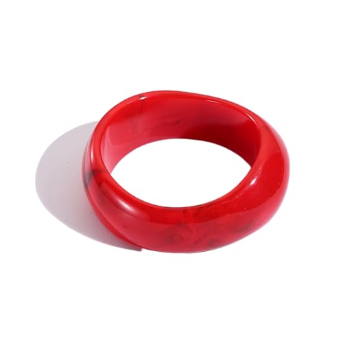 Image of Colorful Resin Bangle Bracelet For Women Irregular Wide Chunky Geometric Bracelet Fashion Charm Accessories Jewelry Birthday Holiday Gifts