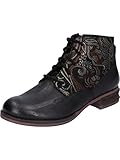 Josef Seibel Damen Schnürstiefeletten Sanja 10,Weite G (Normal),Wechselfußbett,Bootee,Booties,halbstiefel,schwarz-Kombi,42 EU