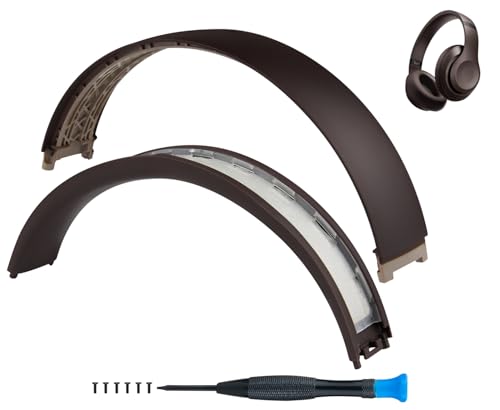 SOPROM Top & Bottom Headband Rubber Replacement Cover for Beats Studio Pro Noise Cancelling Headphones Plastic Headstrap Pad Repair Parts-Deep Brown