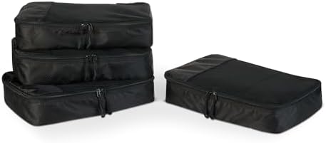 Amazon Essentials 4-Piece Packing Cubes Travel Accessories Set, L...