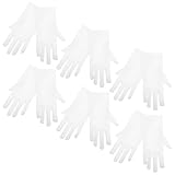 Zerodeko 6 Paar Weiße Dünne Baumwollhandschuhe Weiche Juwelierhandschuhe für Herren und Damen Atmungsaktive Stoffhandschuhe für Schmuckhandhabung Reinigung und Feinarbeiten