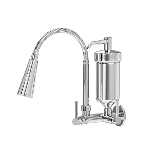 Torneira Cozinha Filtro Cromada Gourmet Parede Tubo Conico 2 Jatos