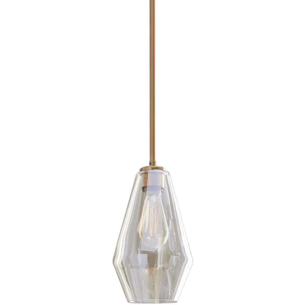 HXYSXHJUO Modern Glass Pendant Light,1-Light Hanging Light For Kitchen,Fixtures With Clear Lampshade Vintage Industrial Ceiling Fixture Adjustable Chandelier