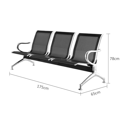 Chaises de réception d'aéroport en acier robuste et finitions chromées chic