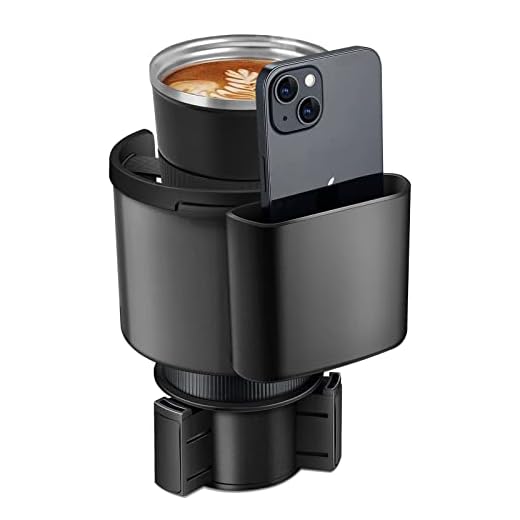 TYKOR Car Cup Holder Expander, Cup Holder Extender Adapter for Car with Adjustable Base, Fits YETI 24/36/46oz, HydroFlask 32/40oz, Large Water Bottles in 2.7"-4.2" (16-46 OZ)