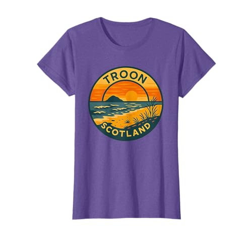 Scotland Beach Sunset Troon Ocean View Travel T-Shirt