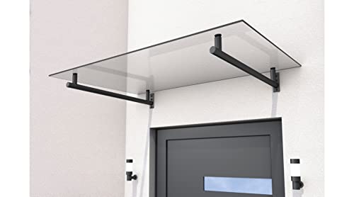 HORI® Vordach Türdach für draußen Edelstahl aus VSG Glas | Größe: |