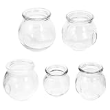 Gogogmee 5pcs Glass Cupping Thickened Chinese Cupping Cups for Home Massage Suction Vacuum Tool for Enhanced Blood Flow and Metabolism