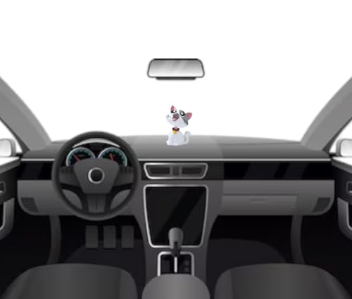 Image of AUGEN Cute Cat White Grey Bobblehead for Car Dashboard, Office Desk & Study Table (Pack of 1)