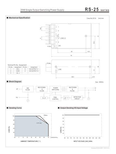 Source d'alimentation 5 V pour boîtier électrique miniature RS-25-5 - 3