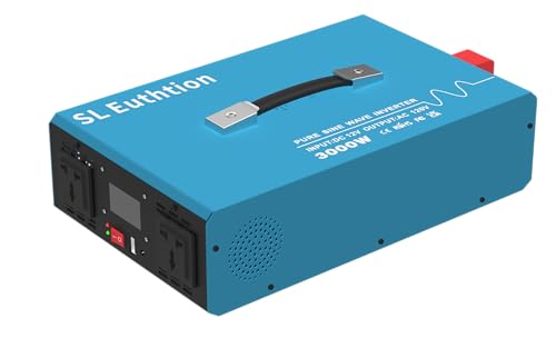 Image of SL Euthtion 3000W Pure Sine Wave Power Inverter Voice Control AI Voice Assistant Support English 12V to 120V 60HZ with LCD Display, USB Port, for Car Home Laptop Truck