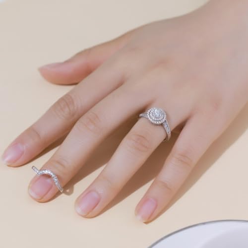 Moissanite VVS1 D : l'alternative au diamant parfait avec cet ensemble de bagues en argent