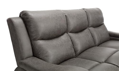 mymai Sofagarnitur, Polstergarnitur 3tlg, Grau Kunstleder, Sofa Mit Relaxfunktion, Couchgarnitur, Wohnzimmer Sofa, Couch, Sofa Set für Wohnzimmer – Bild 6