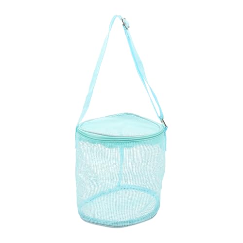 Veemoon Small Beach Bag Mesh Boys and Girls Shell Storage Pouch Beach Toy Carrier Camping Gear Organizer Compact Portable for Boys Girls