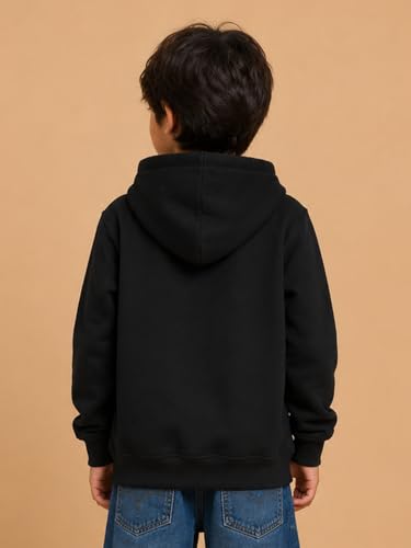 Image of Unisex Kids Solid Full Sleeve Zip Front Open Hooded Sweatshirt