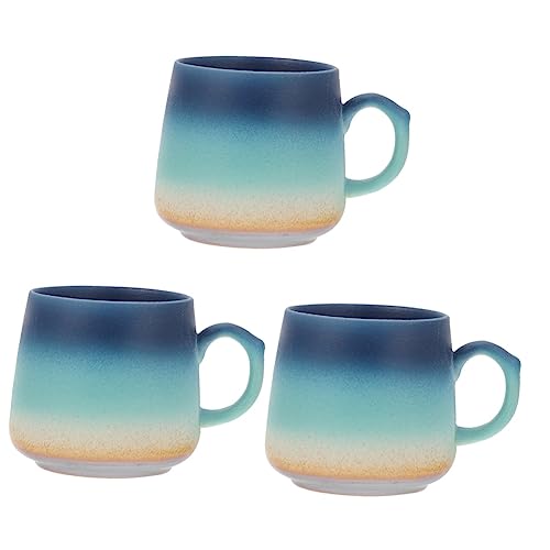 KANBUN Tazas de té, 3 unidades, taza de café, tazas de café de viaje, tazas de té de vidrio, tazas de capuchino, taza de café para el hogar, taza de agua, taza de cerámica, taza de té, taza de