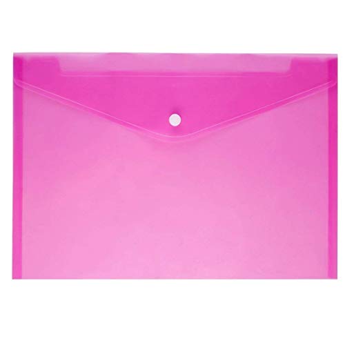 Image of DIY Crafts Style No # 2, Pack Of 24 Pc, Poly Envelope Folder with Snap Button Closure, Waterproof Transparent Project En (Style No # 2, Pack Of 24 Pc)