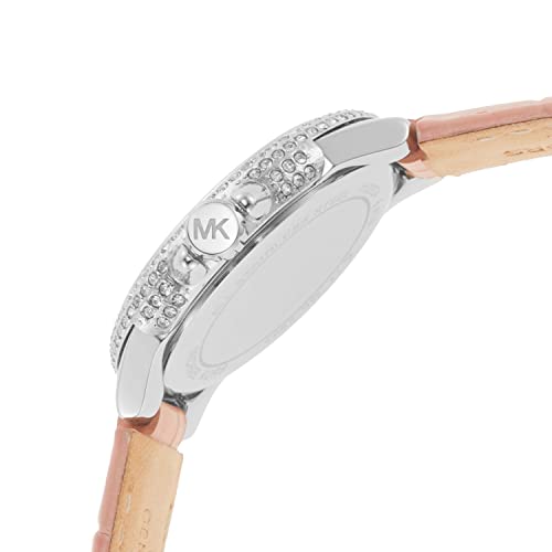 Image of Michael Kors Leather Analog White Dial Women Watch-Mk2963, Pink Band